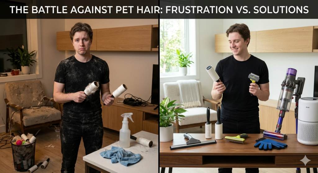 Smile sad pet hair